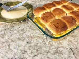 Hamburger sliders on Hawaiian Rolls