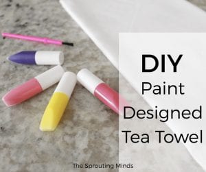 DIY Paint Designed Tea Towel