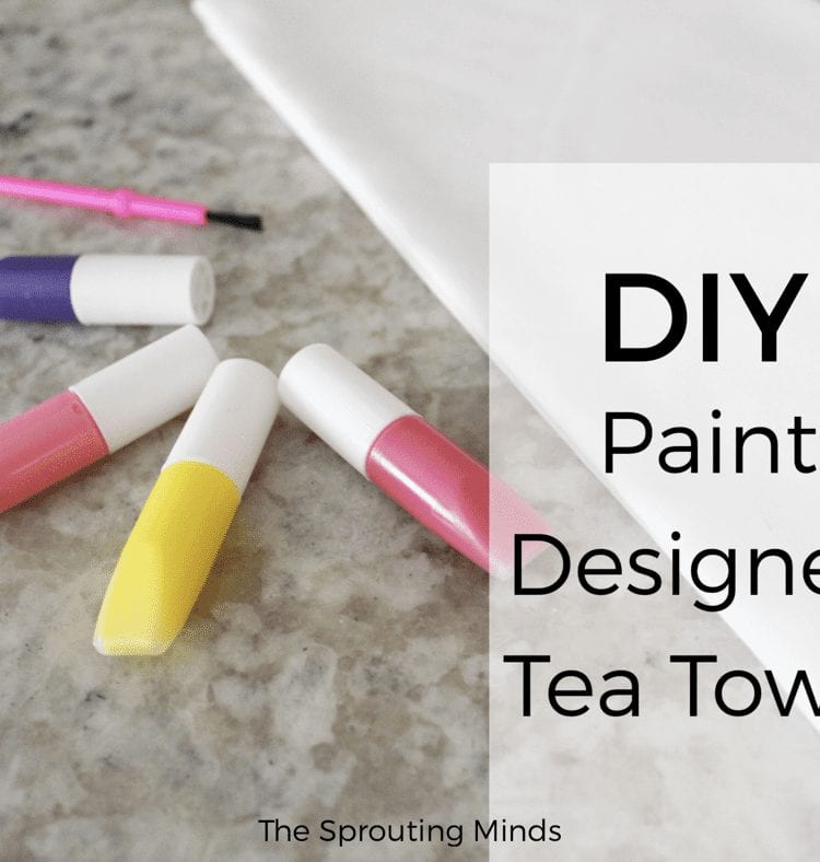 DIY Paint Designed Tea Towel