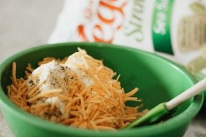 Prepping Veggie Straws Cheese Ball