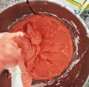 Mixing the buttercream