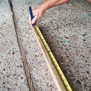 measuring out legs for planter box