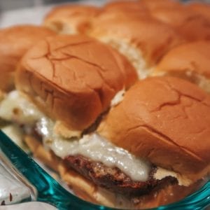 melted cheese on hamburger sliders (2)