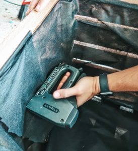 stapling down liner