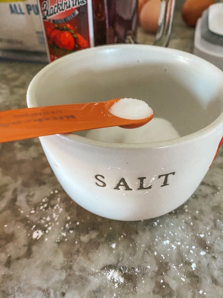 measuring out salt
