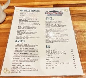 Cafe Fleur-de-lis menu