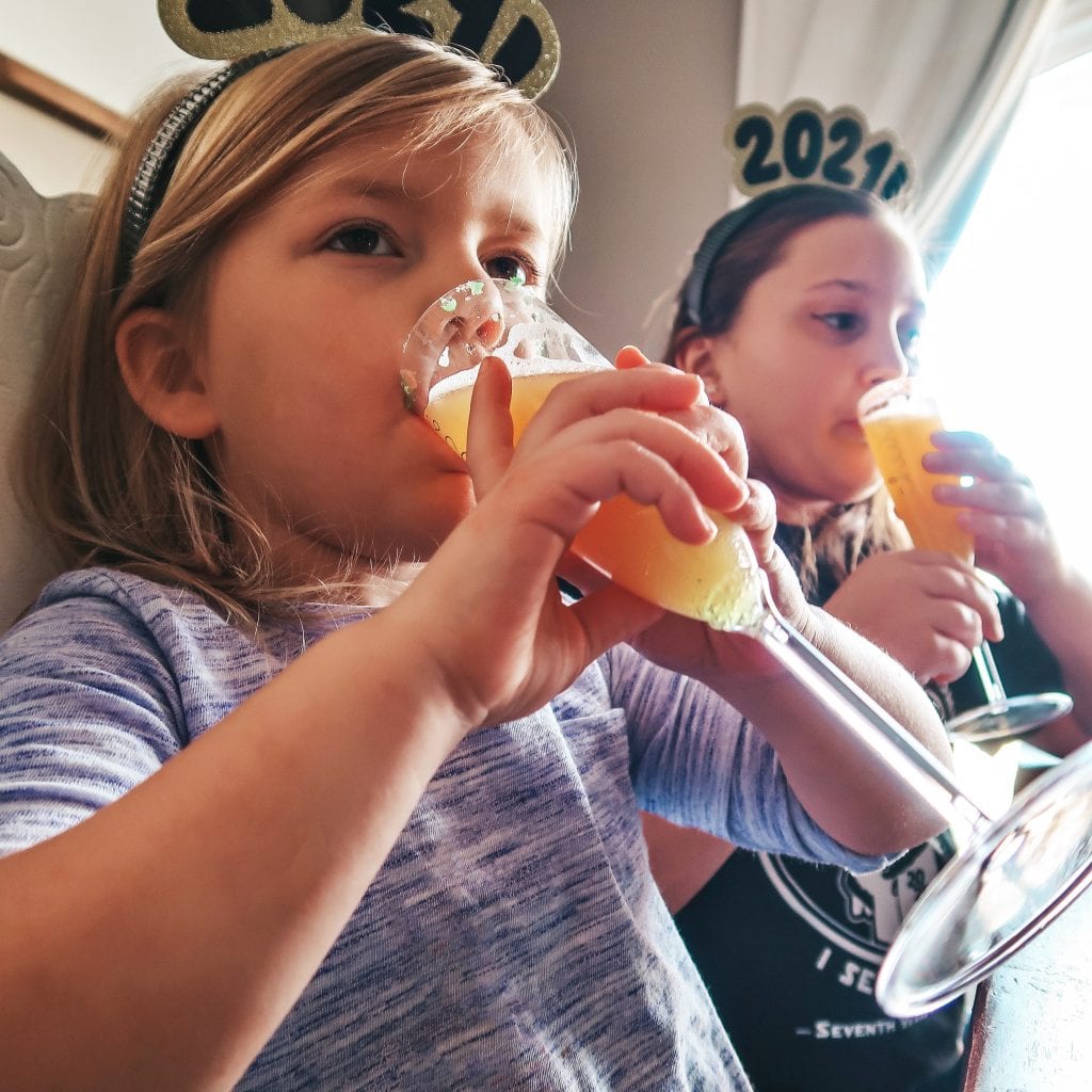 New Year's Eve with Kids a fancy beverage
