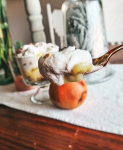 poached pear parfait dessert