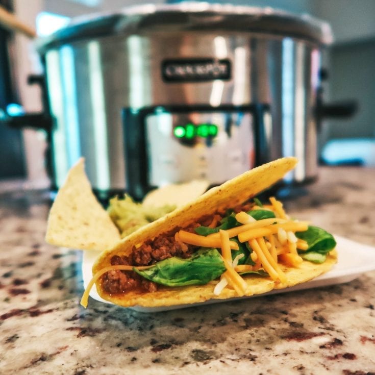 Ground Beef Tacos in from crock pot taco meat