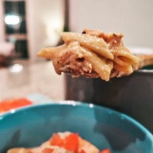 Blackened Chicken Alfredo Pasta Bite