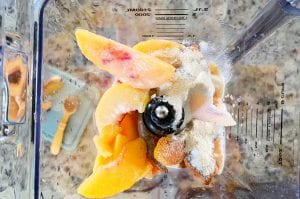 Adding dry ingredients to blender