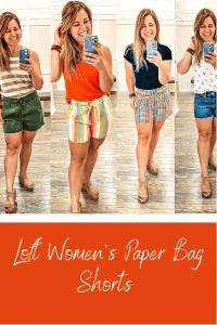 Loft Women's Paper Bag Shorts Try On