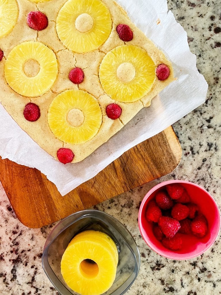 Sheet Pan Pancakes with an upside pineapple cake twist