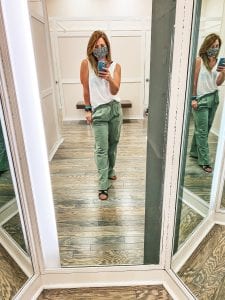 Loft Clothing Store linen v-neck swing tank and pull on palazzo pants