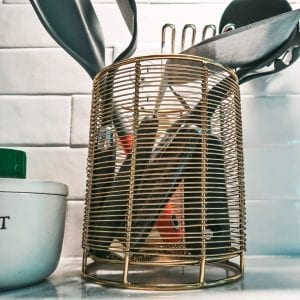 Organize Your Kitchen Utensils with Gold Utensil Holder from Target