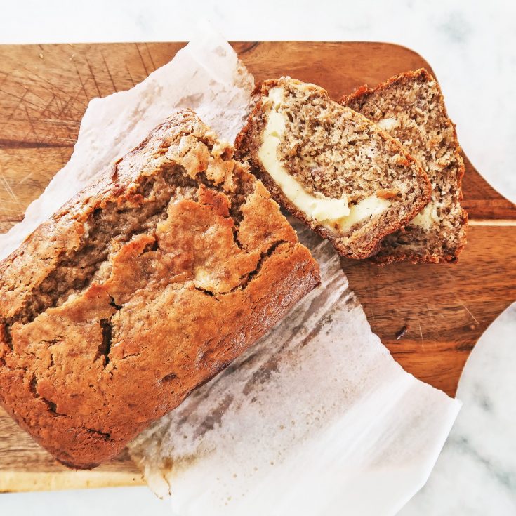 Banana Bread with cream cheese filling
