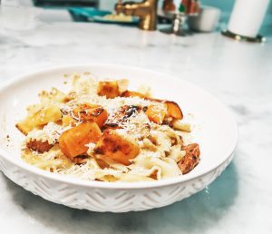 Fall recipe with butternut squash and sausage