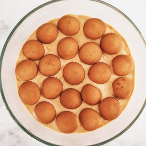 vanilla waffers layered with pumpkin pie pudding