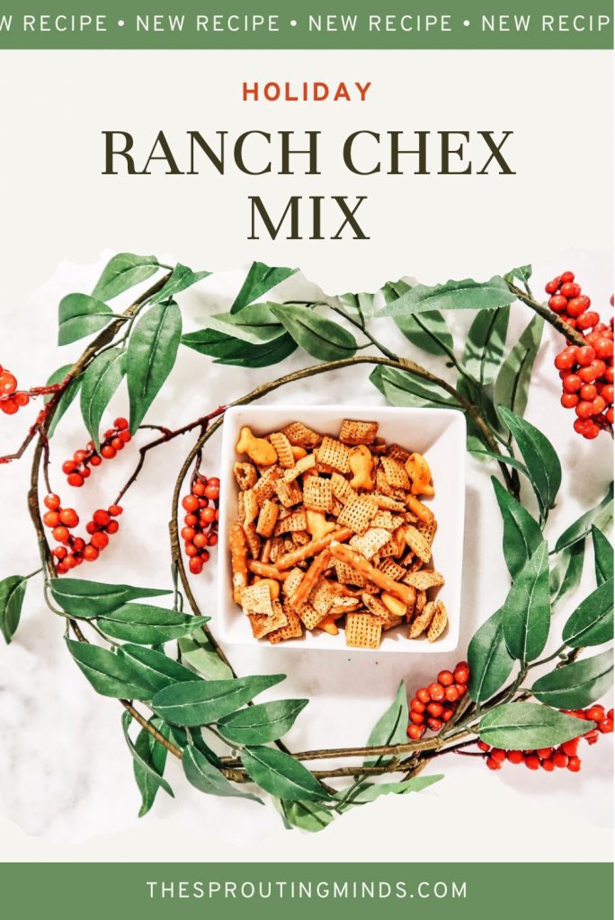 A simple holiday ranch chex mix