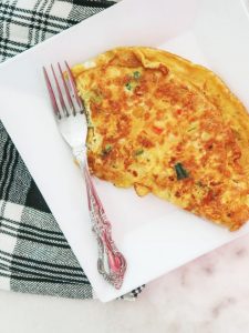 A vegetable hash omlete