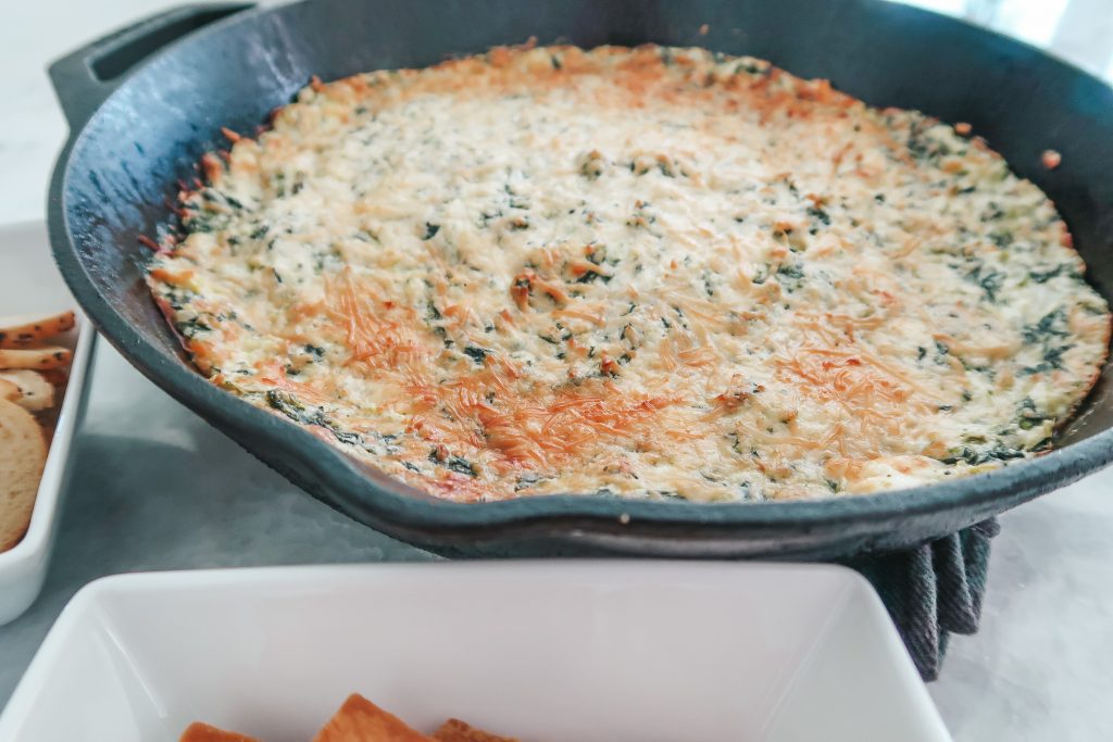 Cooling the spinach and artichoke dip