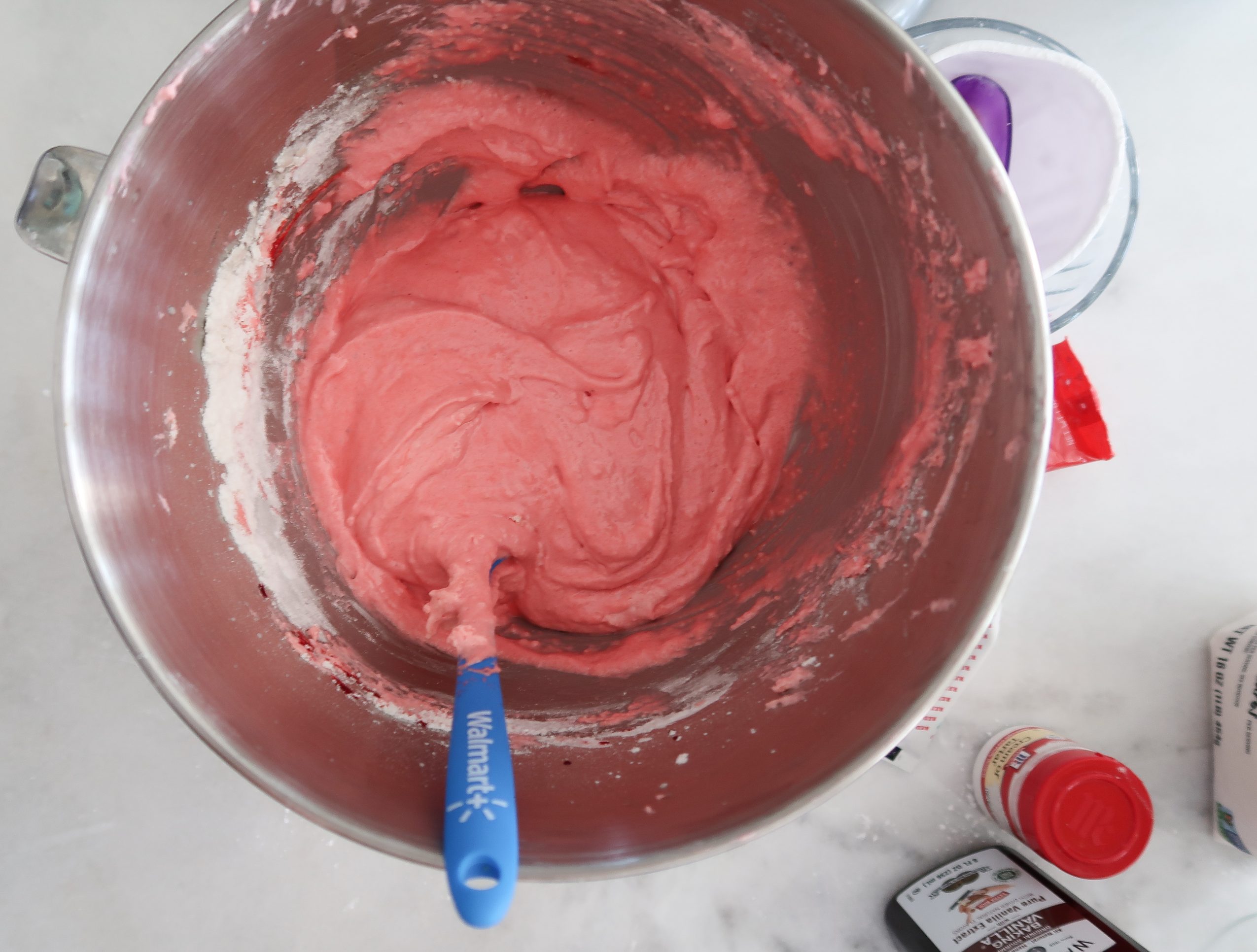 folding in the dry mixture into the meringue