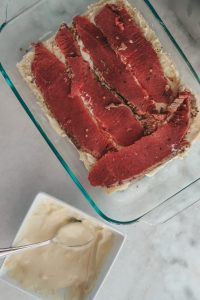adding corned beef to sliders