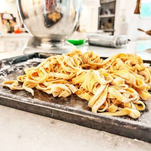 fresh noodles waiting to be cooked