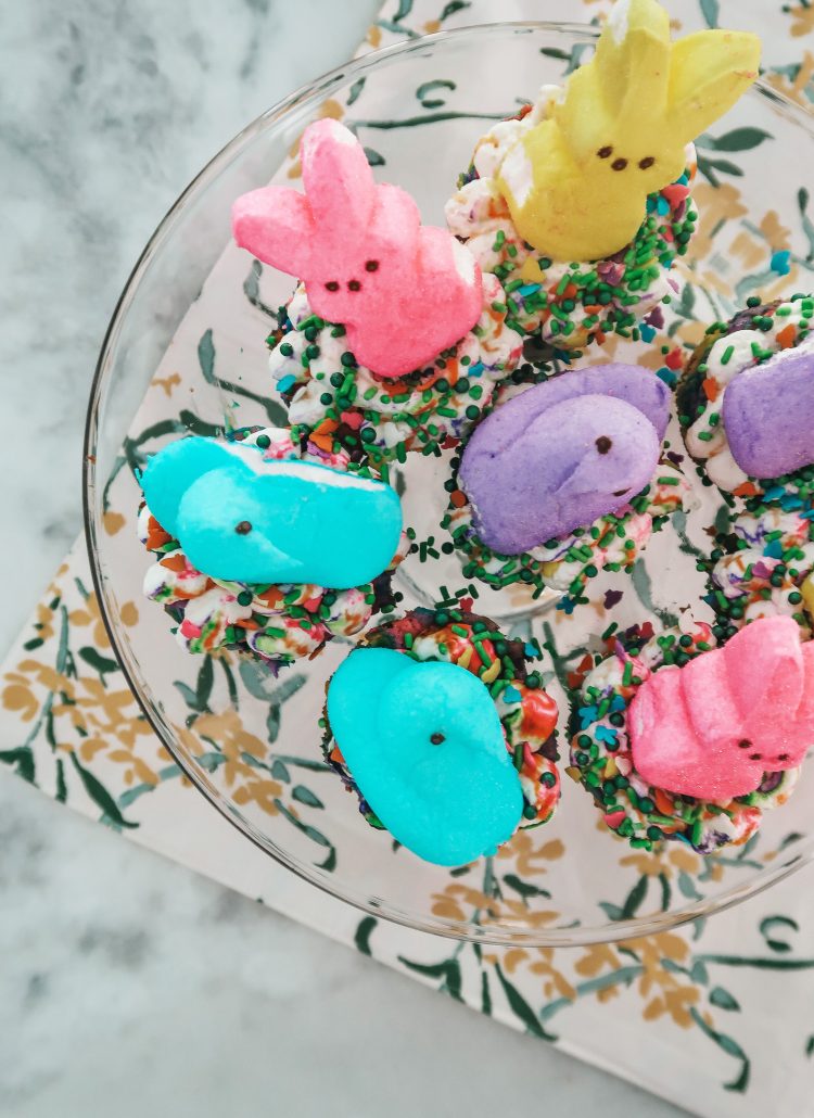 Easter dessert with Peeps cheesecake
