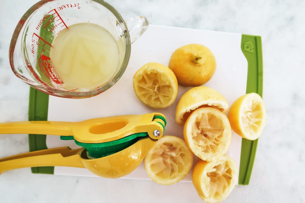lemons halved for lemon juice