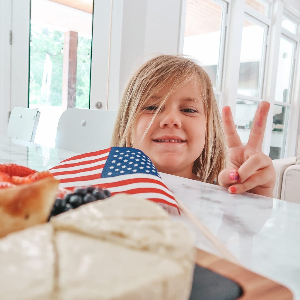 Kid approved charcuterie board for the 4th of July