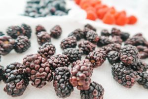 washing and drying the berries