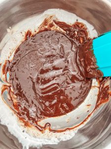 making the chocolate ganache filling