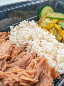 preparing lunch containers