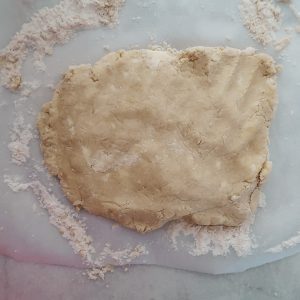 rolling out the biscuit dough