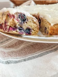 blueberry lemon zucchini cake square