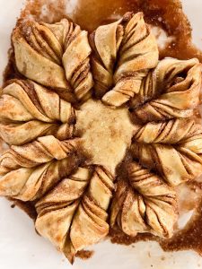 cooling the simple cinnamon christmas snowflake bread