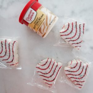 Little Debbie Christmas Tree Cakes and frosting