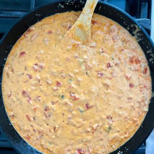 Easy Homemade Pork Chorizo Queso in Cast Iron Skillet