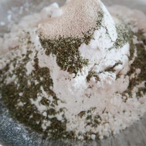 dry ingredients for focaccia bread