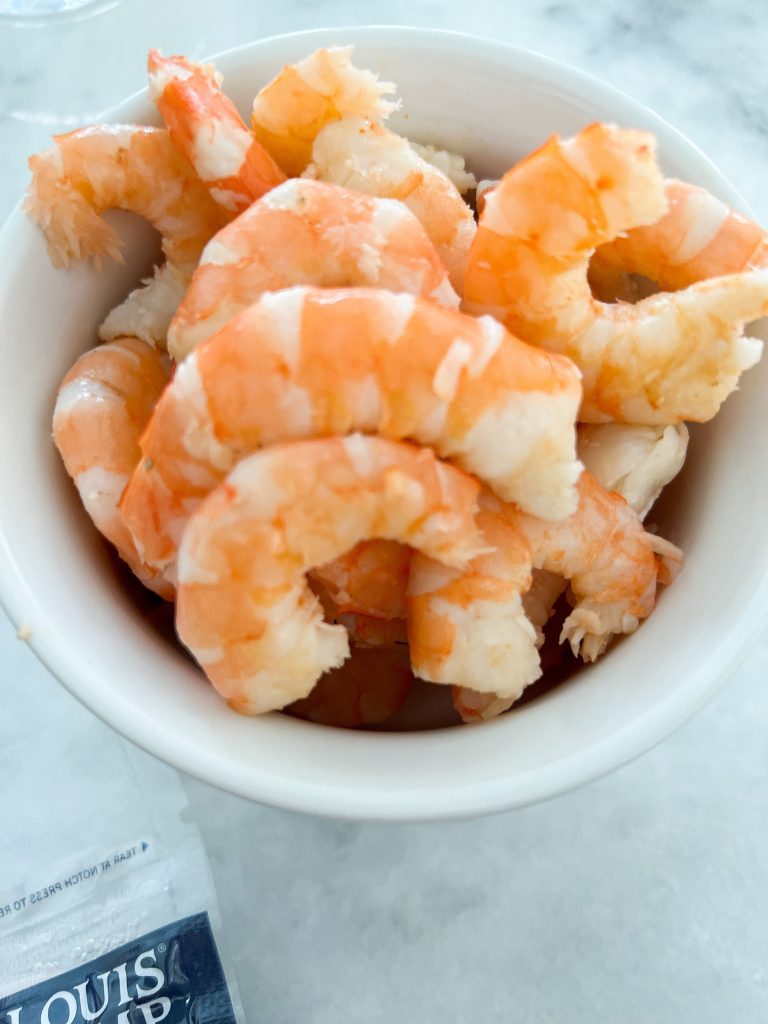 Boiled shrimp for shrimp and crab sushi bake