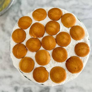 nilla wafers on top of a southern banana pudding