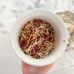cheese and bacon topping