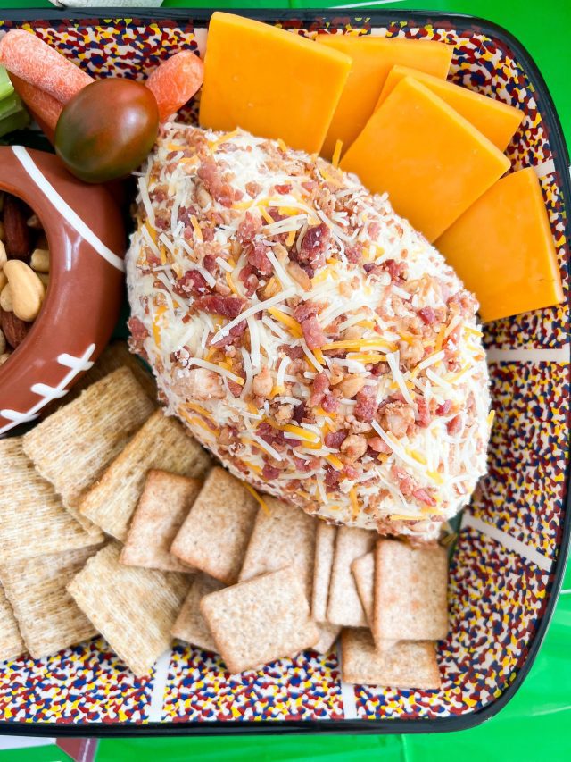 Football Shaped Bacon Ranch Cheeseball Recipe