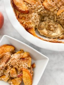serving up baked peach oatmeal
