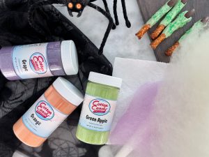 preparing the spooky candy fudge charcuterie