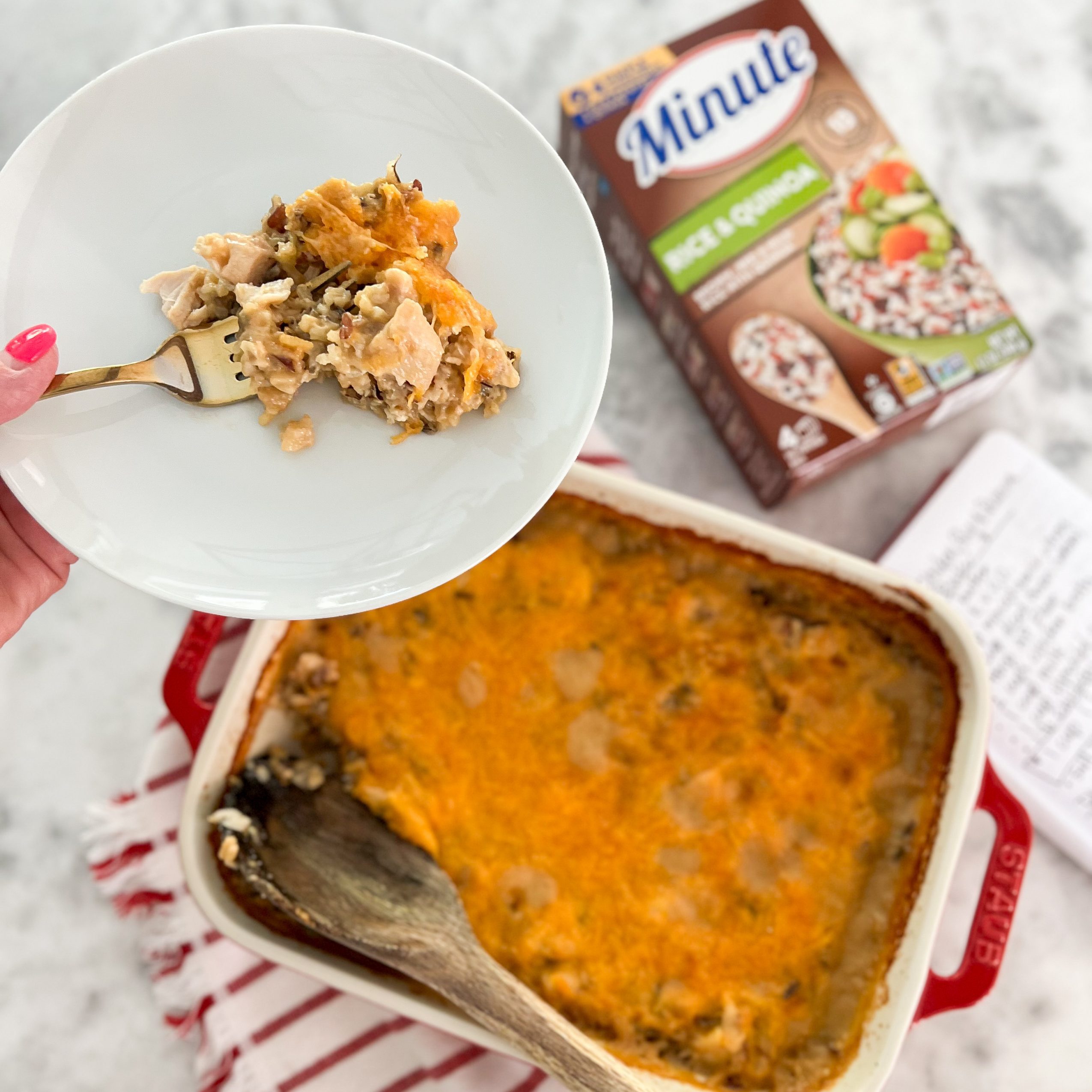 Minute Instant Rice & Quinoa Cheesy Chicken Bake
